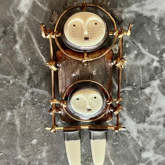 Carolyn Morris Bach Brooch Pendant Sterling Silver and 18K Gold - Picture 7 of 15